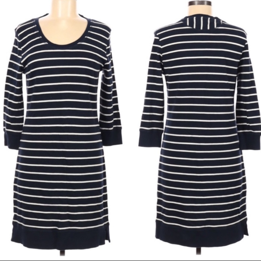 C C California Navy Striped Sweater Dress Medium